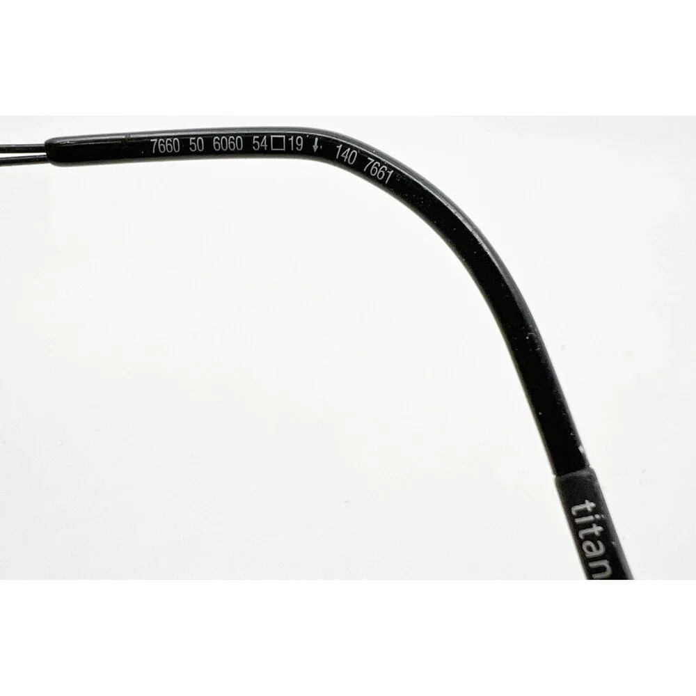 Silhouette Eyeglasses Mens Black Titan Rimless 7660 50 6060 54-19-140